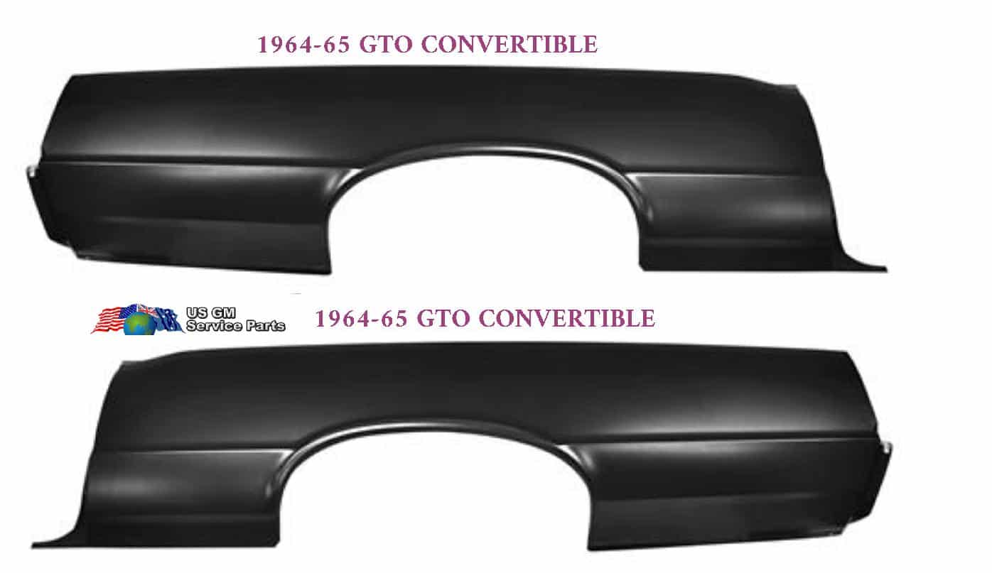 64-65 GTO CONVERTIBLE Rear 1/4 Panels (ea)